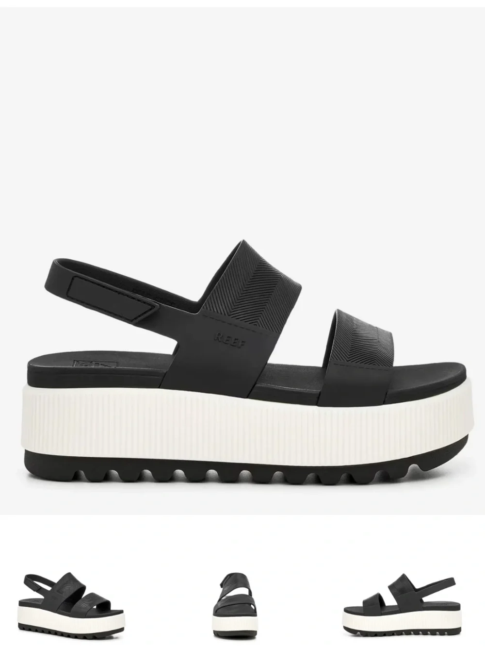 Reef Water Vista Higher Platform Sandal - Black/White - Size 9